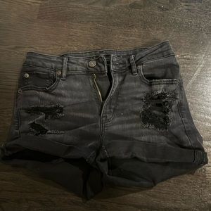 American Eagle black stretchy jeans shorts